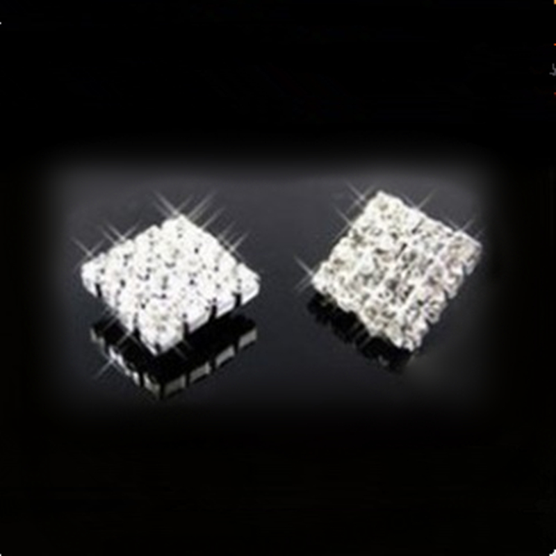Fashion Men Vogue - Grosir Perhiasan Anting-Anting Persegi Kristal Penuh