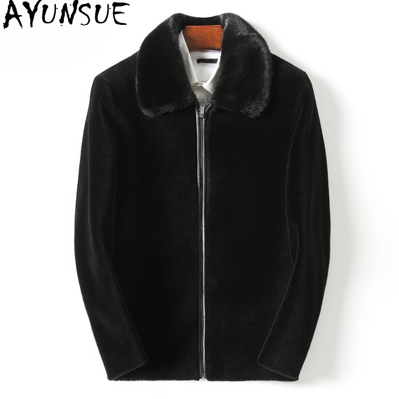 Men'S Fashion Zipper Jacket - AYUNSUE Mantel Wol Kasual 100% untuk