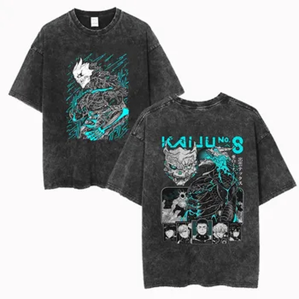 Graphic Tee Oversized - Kaos Anime Kaiju No 8, Kaos