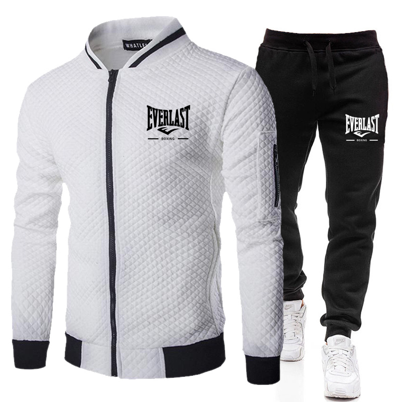 Men'S Fashion Zipper Jacket - EVERLAST BOXING Jaket Set Kerah Tegak