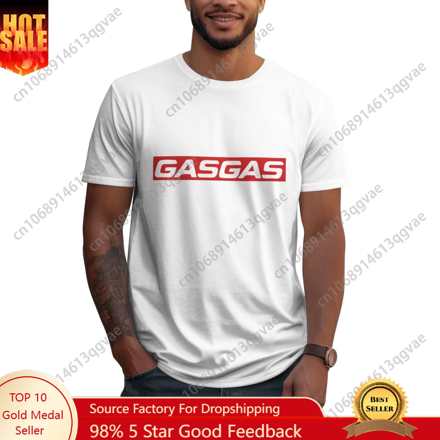 Graphic Tee Oversized - Kaos Gambar Sepeda Motor GasGas Enduro