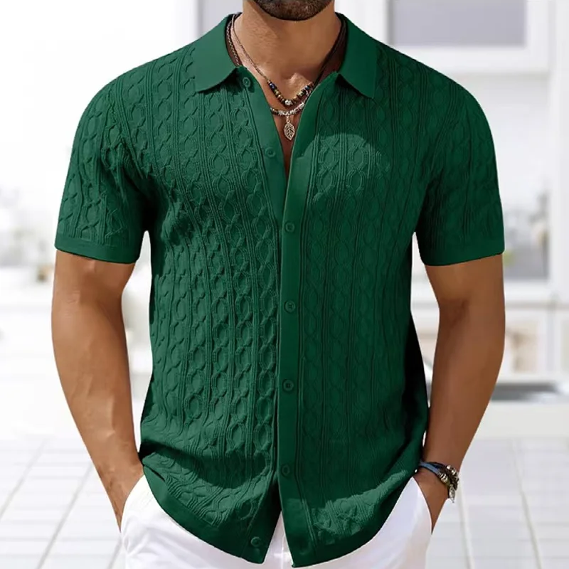 Men'S Fashion Zip Sweater - Kemeja Rajut Fashion Lengan Pendek Pria