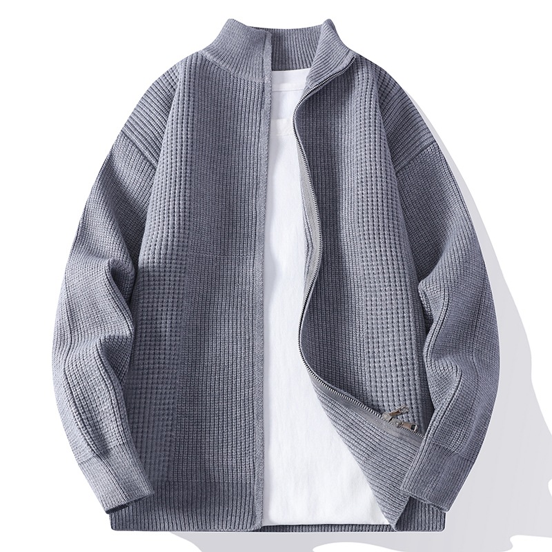 Men'S Fashion Zip Sweater - Jaket mantel, gaya baru pria 2025