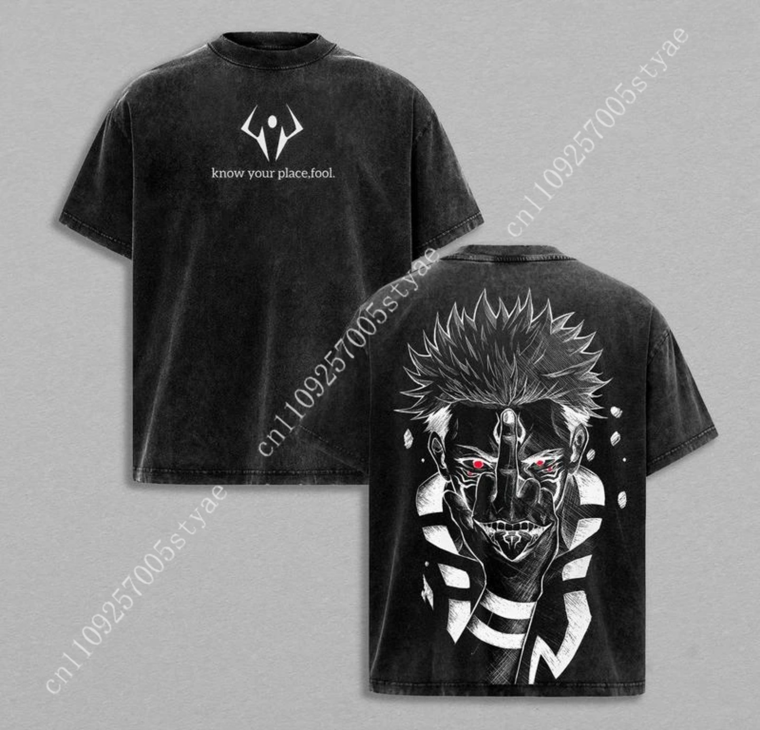 Graphic Tee Oversized - Kaos Grafis Anime Ryomen Sukuna Vintage