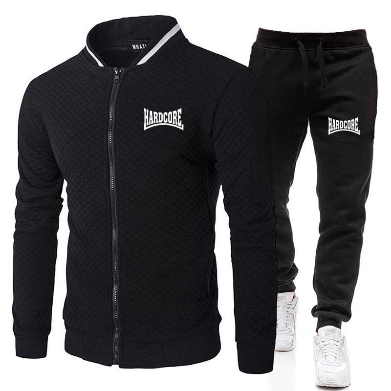 Men'S Fashion Zipper Jacket - HARDCORE Jaket Set Kerah Tegak Gaya