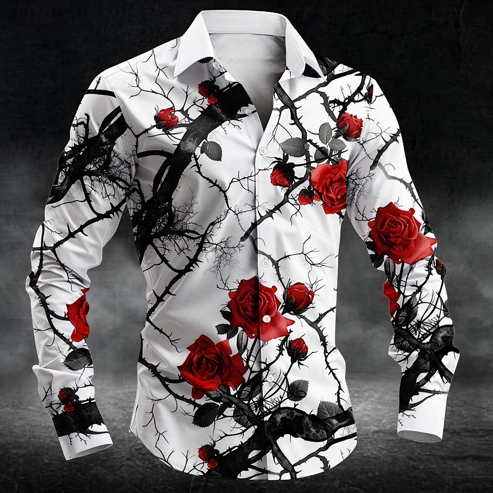 Men'S Fashion - Kemeja Pria Lengan Panjang Motif Bunga