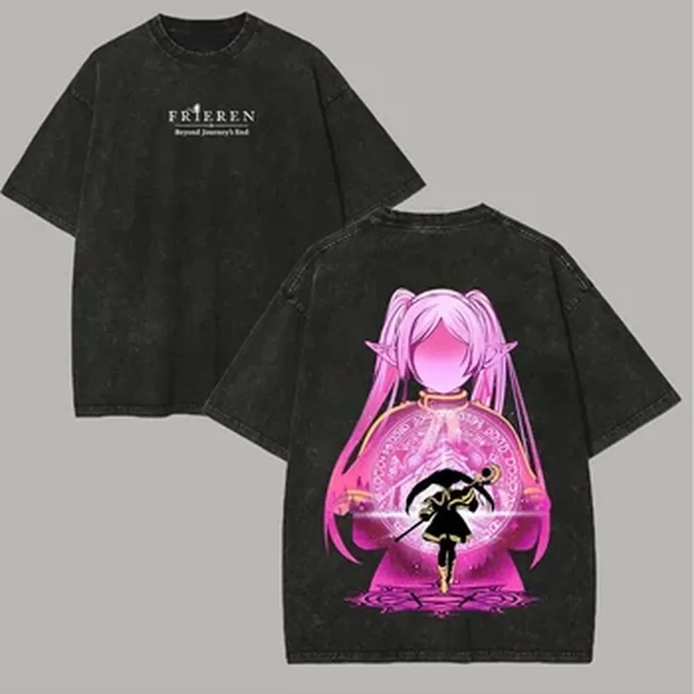 Graphic Tee Oversized - Kaos Grafis Anime Cute Frieren untuk