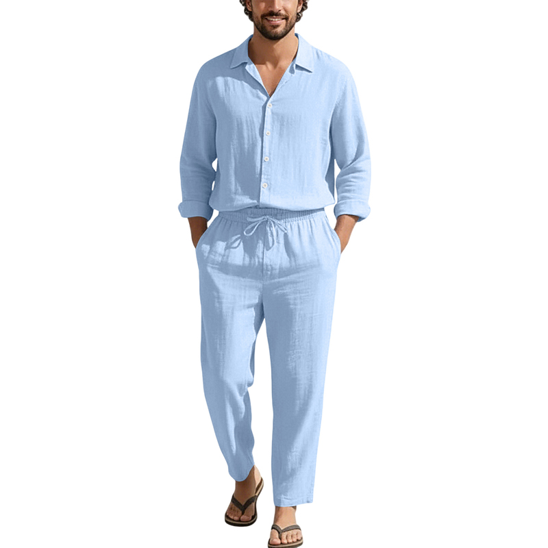 Men'S Fashion Pants - Set Kasual Linen Musim Semi Musim