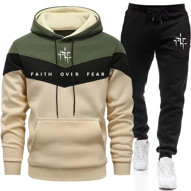 Faith Over Fear Setelan Olahra - Men'S Fashion Hoodies ulasan dan harga