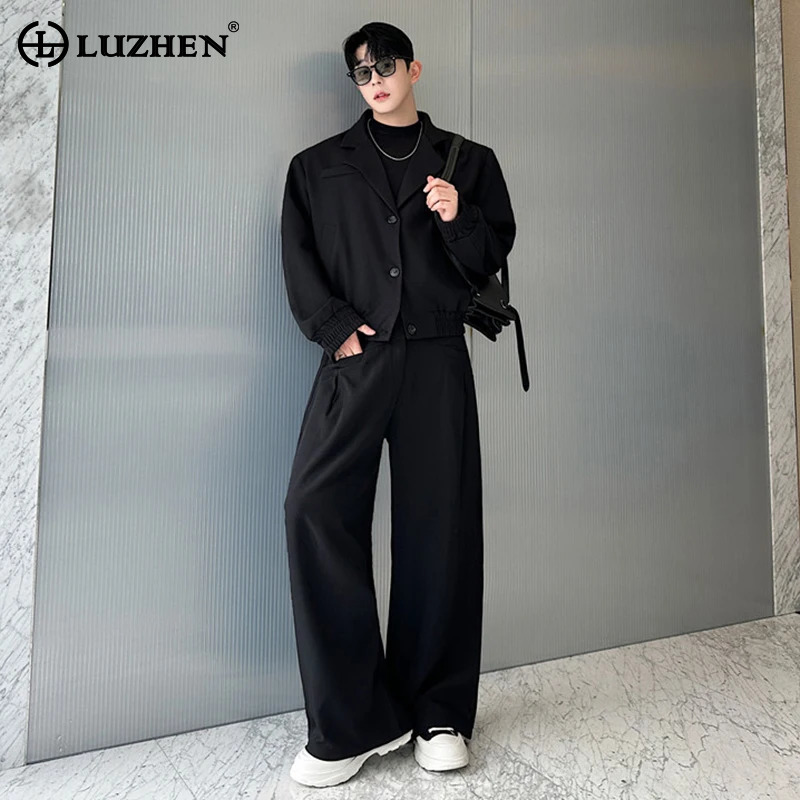 LUZHEN Blazer Musim Semi Jaket - Men'S Fashion Zipper Jacket ulasan dan harga
