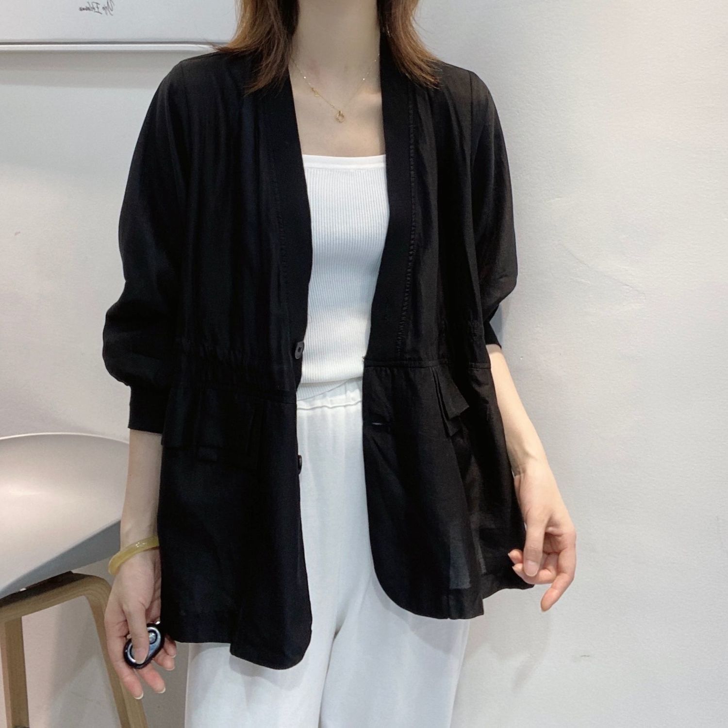 Blazer hitam kerah V ikat ping - Men'S Fashion Zip Sweater ulasan dan harga