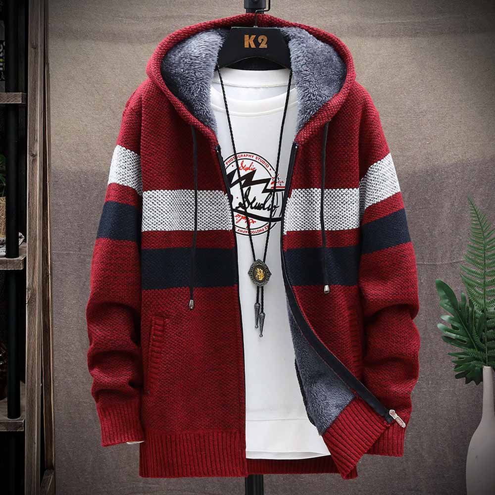 Sweater bertudung pria, mantel - Men'S Fashion Zip Sweater ulasan dan harga