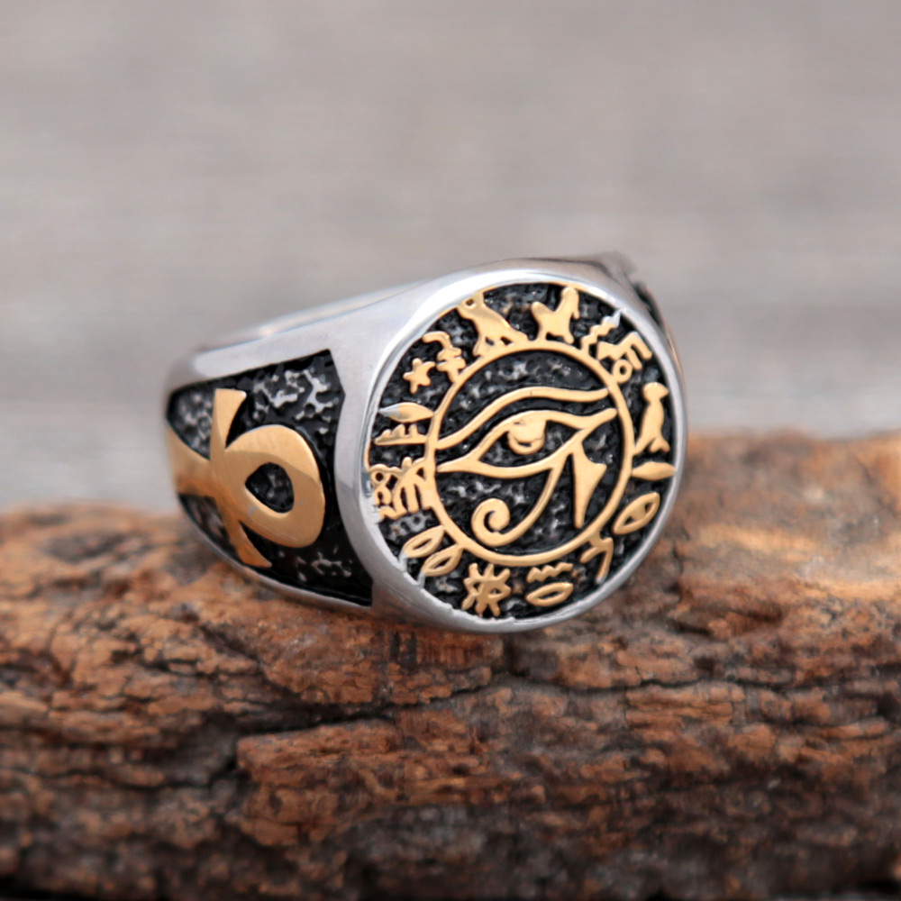 Antik Mesir Mata Horus Cincin  - Men Fashion Egypt ulasan dan harga