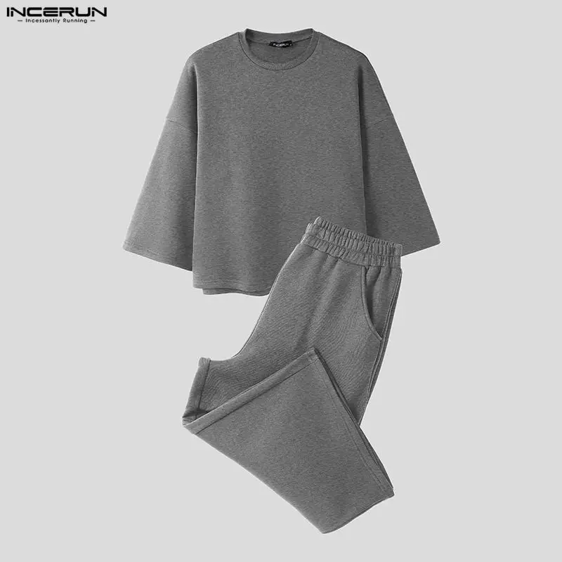 INCERUN Setelan Pria Warna Sol - Men'S Fashion Hoodies ulasan dan harga