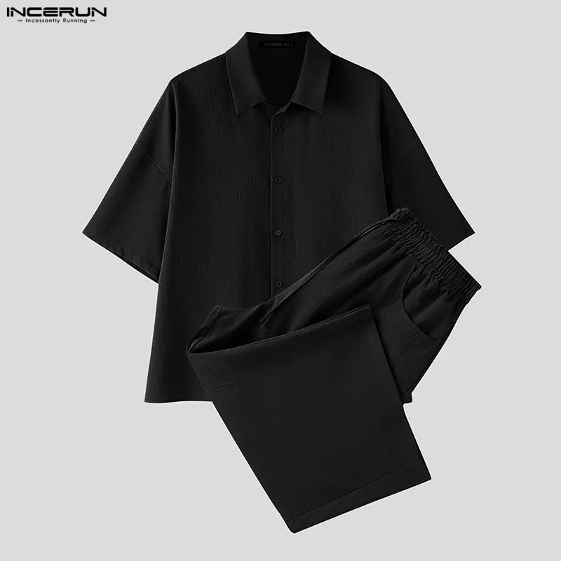 INCERUN Set Pria Celana Kemeja - Mens Fashion Casual 2026 ulasan dan harga