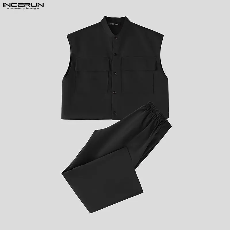 INCERUN Set Pria Atasan Crop T - Men'S Fashion Pants ulasan dan harga
