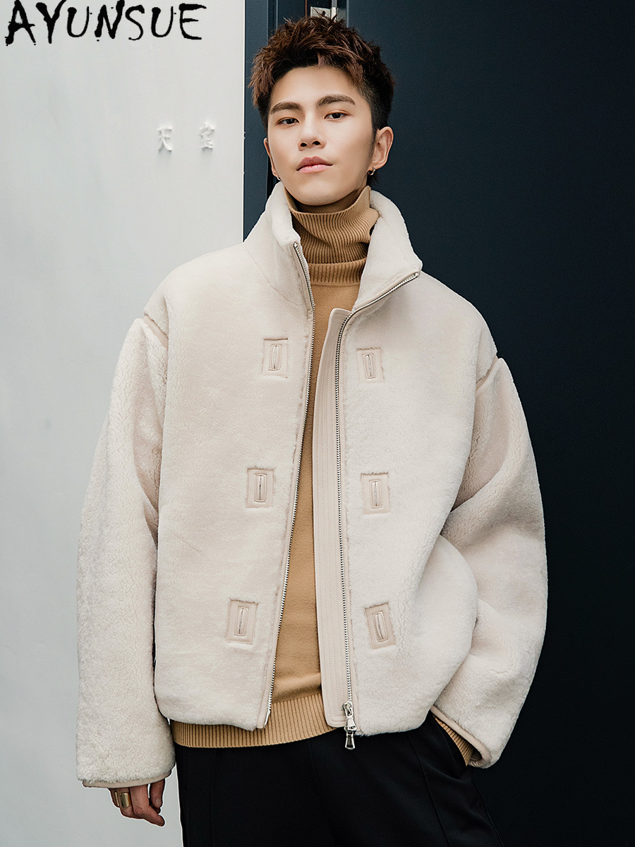 AYUNSUE Jaket Bulu Domba Merin - Men'S Fashion Zipper Jacket ulasan dan harga