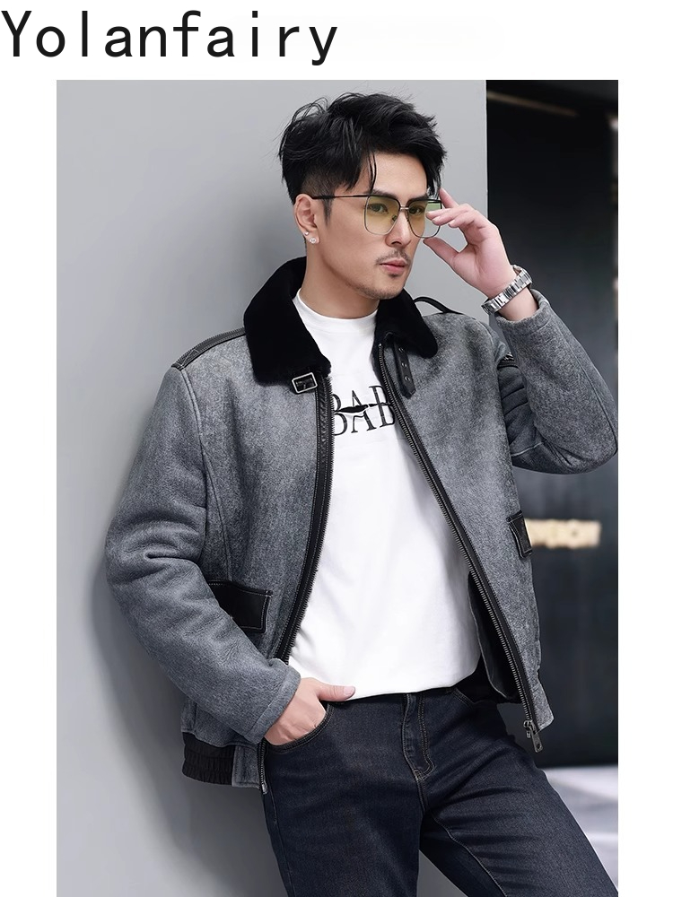 YOLANFAIRY Mantel Bulu Alami P - Men'S Fashion Zipper Jacket ulasan dan harga