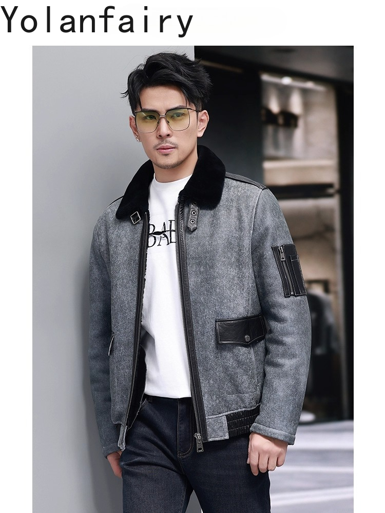 YOLANFAIRY Mantel Bulu Alami P - Men'S Fashion Zipper Jacket ulasan dan harga