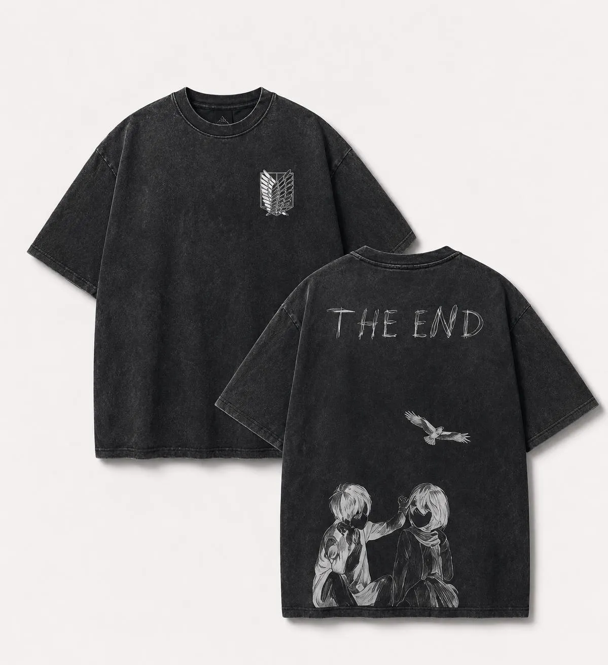 Kaos Anime Double Sided Attack - Graphic Tee Oversized ulasan dan harga