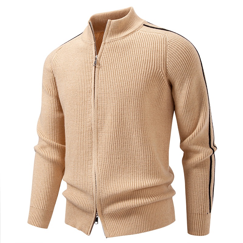 Kardigan Rajut Waffle Khaki Pr - Men'S Fashion Zip Sweater ulasan dan harga