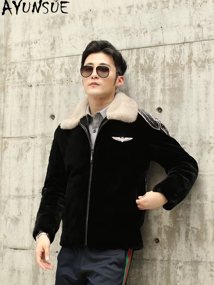 AYUSNUE Mantel Bulu Mink Alami - Men'S Fashion Zipper Jacket ulasan dan harga