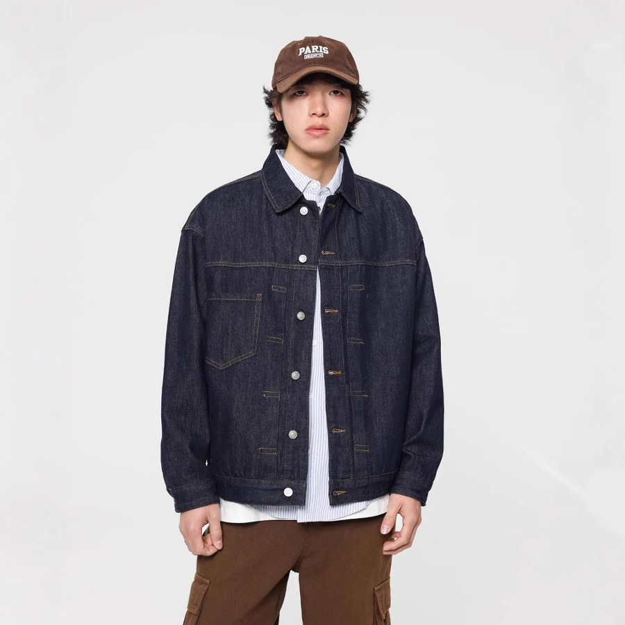 Jaket Denim Warna Asli Pakaian - Harrington Jacket ulasan dan harga