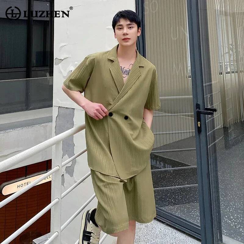 LUZHEN Setelan Pria Tampan Mus - Mens Fashion Casual 2026 ulasan dan harga