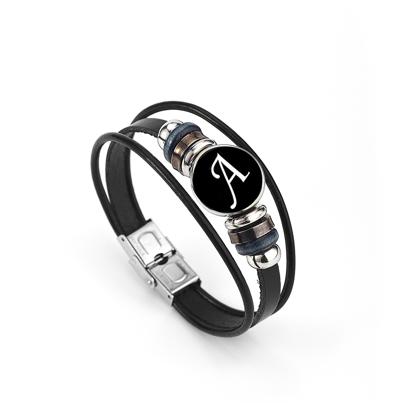Gelang Kulit Berlapis Hitam 26 - Men'S Fashion Jewelry Bracelets ulasan dan harga
