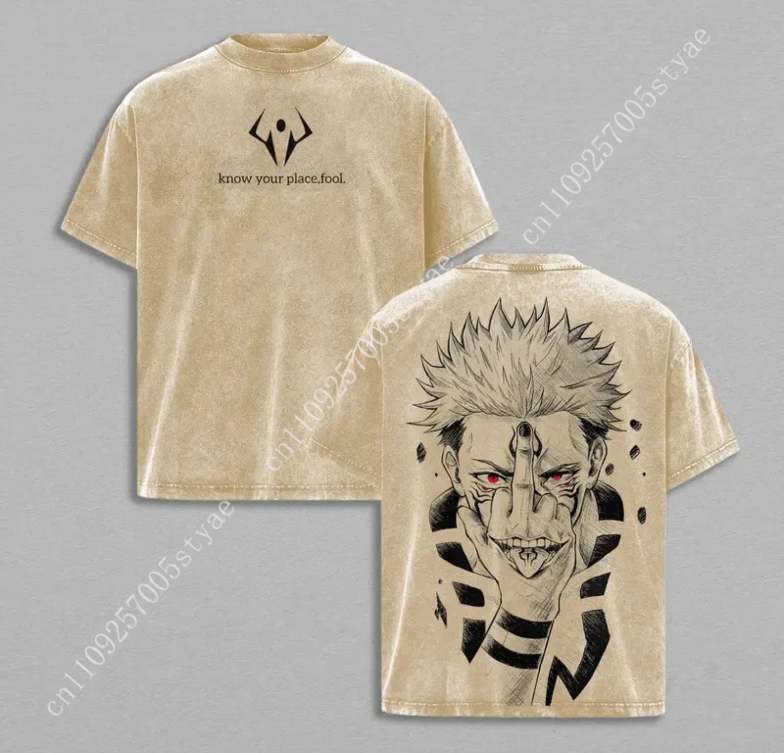 Kaos Grafis Anime Ryomen Sukun - Graphic Tee Oversized ulasan dan harga