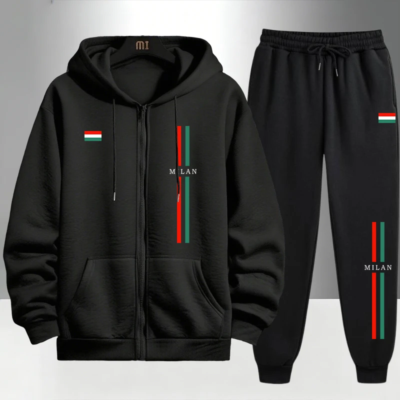 Setelan Hoodie dan Celana Panj - Mens Fashion Casual 2026 ulasan dan harga