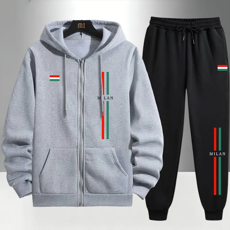 Setelan Hoodie dan Celana Panj - Mens Fashion Casual 2026 ulasan dan harga