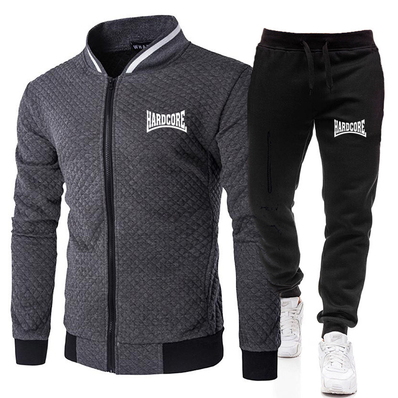 HARDCORE Jaket Set Kerah Tegak - Men'S Fashion Zipper Jacket ulasan dan harga