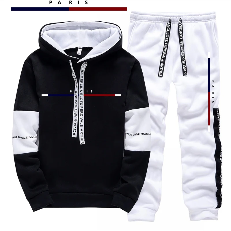 Setelan Pria Motif Cetak Paris - Men'S Fashion Hoodies ulasan dan harga