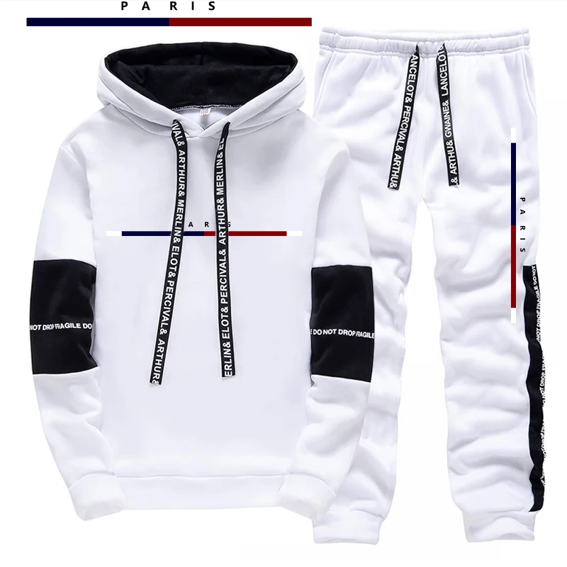Setelan Pria Motif Cetak Paris - Men'S Fashion Hoodies ulasan dan harga